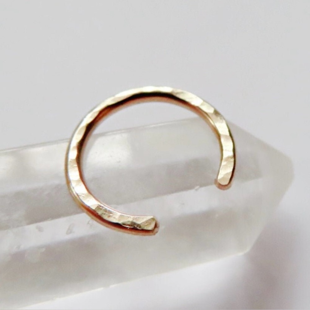 Gold-filled Hammered Septum Ring